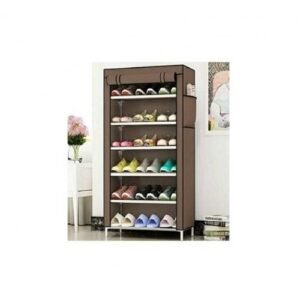 Solid Fabric Shoe Rack With Cover