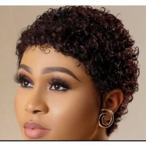 Hair Wig Jerry Curl Wet Hair WIg For Ladies - Natural Colour