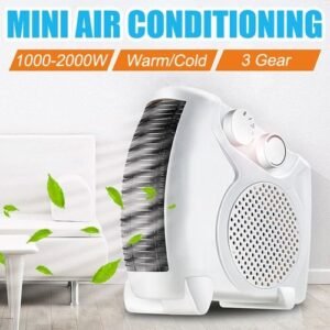 2in1 Portable 1000-2000W Air Cooling Fan Wall-mounted Cooler 3 Modes Air Conditioner PurifierOverheat Protection Warm Heating Conditioning Desktop Home Office