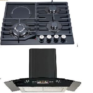 Polystar 90cm Smoke Extractor  Hood + 4 Burner Hob (3gas +1electric)
