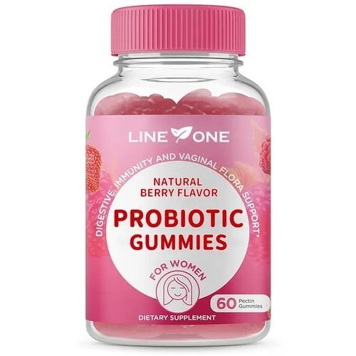 LINE ONE Women's Probiotics Gummies With Cranberry - Vaginal, Gut & Immune Health 10 Billion CFU - 60 Count