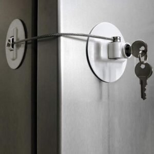 Kid's Safety Shifting Door Lock Refrigerator Door Lock With 2 Keys Fridge Freezer Safety Lock