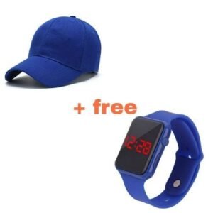 Quality Unisex Plain Color Face Cap +free Led Watch