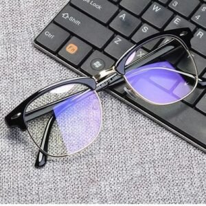 Half Frame Unisex Anti Blue Light Computer Glasses-Black