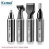 Kemei 4 In 1 Nose Hair Trimmer Eyebrow And Ear Hair For Men - USB