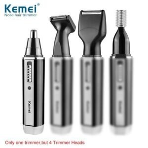 Kemei 4 In 1 Nose Hair Trimmer Eyebrow And Ear Hair For Men - USB