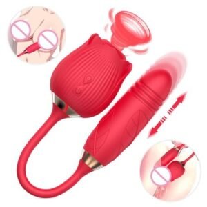 LZDUATAN 2-n1 Automatic Telescopic Rose Vibrator Sex  Toy