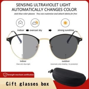 Color Change Anti Blue Light Glasses Photochromic Sunglasses