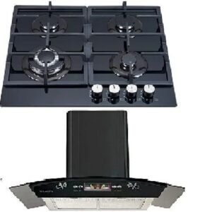Polystar 90cm Smoke Extractor Kitchen Hood + 4 Burner Gas Hob