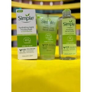 Simple Hydrating Light Moisturizer, Facial Wash, Soothing Toner,