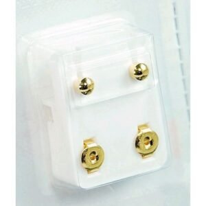 BIRTHSTONE EAR PIERCING SURGICAL STEEL GOLD PLATED STUD EARRINGS