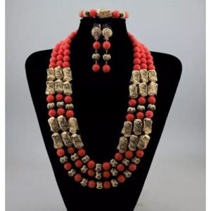 Coral Beads For Traditional Wears, Coral Bridal Jewelry For Traditional Wedding