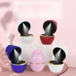 New LED Light Jewelry Box For Wedding Proposal Engagement Ring Box Rose Shape Gift Packaging Box