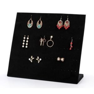 120 Holes (60 Pair) Flannel Jewelry Box Jewelry Display Earrings Stud Necklace Pendant Storage Showcase Rack Case Board Gift