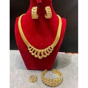 Brazilian Gold Jewelry Very Luxury & Exotic 4in1 Non Fading  Women Gold Jewelry Set