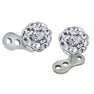 Microdermal  Attachment Dermal Anchor Ball Crystals White