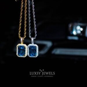 Exotic Sophisticated Diamond Iced Silver/Gold Necklace Chain
