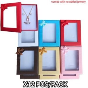 12pcs/lots Multicolour Bowknot Jewelry Packaging Display Box Organizer Storage Case For Chain Ring Bracelet Earrings
