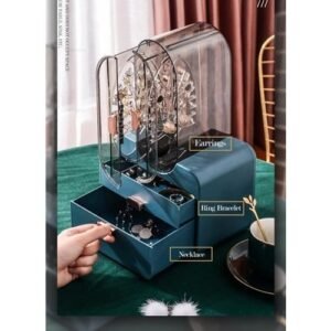 Stylish Fashion Lipstick, Necklace, Bracelets, Earings, Cosmetics Jewelry Organizer Box