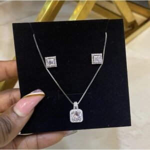 ZIRCONIA CUBIC NECKLACE AND EARRING
