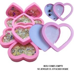 Fancy Pink Love Shape Ring Stud Earrings Jewelry Box Case Fashion Jewelry Pack With 36/24 Slot Jewelry Gift Packaging