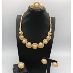 Gold/Silver Plated Shinning Wide Necklace Crystal Jewelry Sets