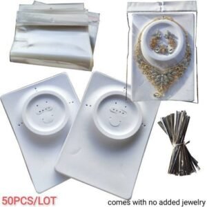 50pcs/Lot White Earrings Necklace Display Card Plastic Jewelry Earring Package Packaging Plastic Card