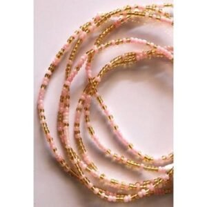 3 In 1 Gold And Pink Waistbeads For Sexy Ladies.