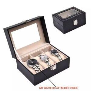 3 Slot Leather Watch Box