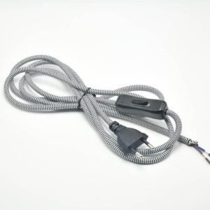 Europe VDE Lamp 2*0.75mm2 1.8M Wire Plug Braided Switch