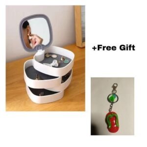 4 Layers Rotating Jewelry Organizer Box-White