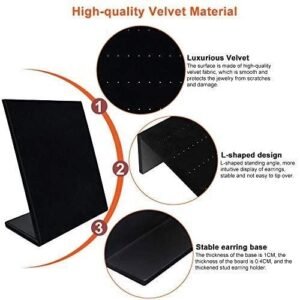 L Shape With 60 Holes Earring Display Stand Holder Jewelry Rack Black
