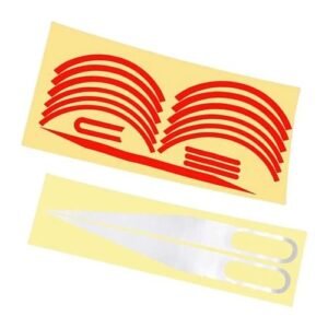 Scooter Reflective Stickers Night Decal Set Waterproof Wheel Red White