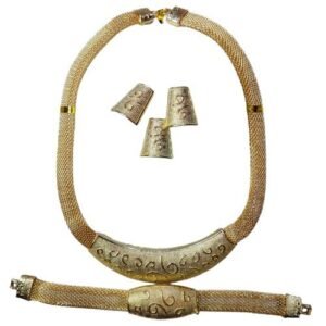 Indian Jewelry Luxury Necklace African Jewelry Set Gold/Silver Colour Wedding Bridal Collection Sets For Women