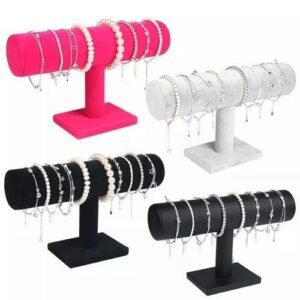 Velvet T-bar Watch And Jewelry Display And Organizer