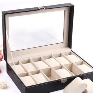 12 Slot Leather Watch Box