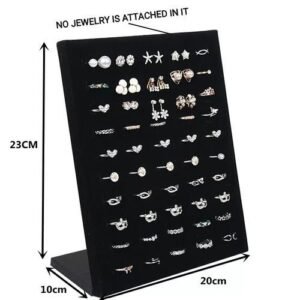 50 Slot L Shape Black Velvet Ring Display Board