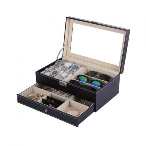 Wrist Watch Glasses Cufflinks & Jewelry Storage Case