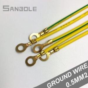 Cable Green Ear Ring Wiring Terminal Yellow Ground 4*100