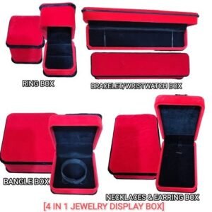 4 In 1 Bow VELVET Jewelry Storage Gift Box Portable Packaging Box European-Style Courtship Decor Necklace Organizer Holder Rectangle