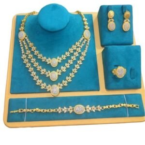 3 Step Necklace And Pendant With Earring And Bangles Complete 4 In 1 Jewelry Set