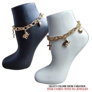 Unisex Resin Mannequin Foot Anklet Socks Display Leg Chain Jewelry Display Stand White/Black