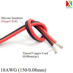 Copper Super Wire Soft Extension 1M 18AWG Silicone 2Pin
