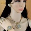 Indian Fashion Pendant Bracelet Jewelry Charm  Necklace Sets African Nigerian Plated Wedding Part Gift Wholesale