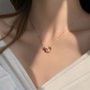 2024 Ladies Luxurious Elegant Ice-Ring Necklace-Silver