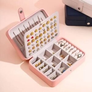 Portable Jewelry Mini Box PU Leather  Ornament Case Storage
