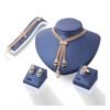 Jewelry Set; Luxury Fashion Necklace Earring Bracelet Ring