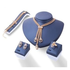Jewelry Set; Luxury Fashion Necklace Earring Bracelet Ring