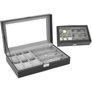 6 Pieces Slot Watch Box/ 3 Pieces Sunglasses Storage Box/ Display Box