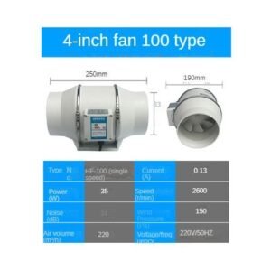 3''4''5''6'' Extractor Fan Low Noise Inline Duct Hydroponic